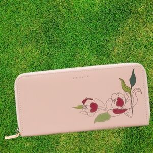 NWT Radley London "Wild Roses" Blush Pink Zip Around Wallet Floral MSRP $128